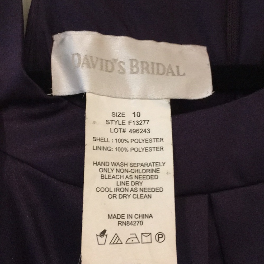 NWT David’s Bridal Bridesmaid Dress, Purple, 10 - Picture 6 of 7
